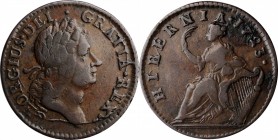 Wood's Hibernia Halfpenny

1723 Wood's Hibernia Halfpenny. Martin 4.38-Gc.17, W-13120. Rarity-5. Choice Very Fine.

114.8 grains.

PCGS# 180.
...