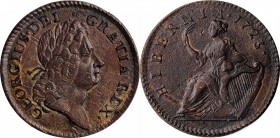 Wood's Hibernia Halfpenny

1723 Wood's Hibernia Halfpenny. Martin 4.50-Gc.9, W-13120. Rarity-2. About Uncirculated, Porous, Cleaned.

107.8 grains...
