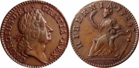 Wood's Hibernia Halfpenny

1724 Wood's Hibernia Halfpenny. Martin 4.51-K.4, W-13690. Rarity-2. Choice Extremely Fine.

118.2 grains.

PCGS# 190....