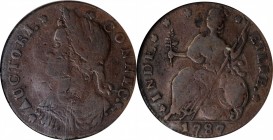 Connecticut Copper

1787 Connecticut Copper. Miller 32.1-X.3, W-3215. Rarity-4. Draped Bust Left. VG-10 BN (NGC).

PCGS# 370. NGC ID: 2B2X.

Est...