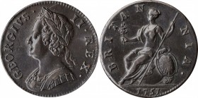 George II Halfpenny

Great Britain. Lot of (2) George II Halfpennies, 1739-1751.

Included are: 1739 Spink-3717, EF-40; and 1751 Spink-3719, AU-50...