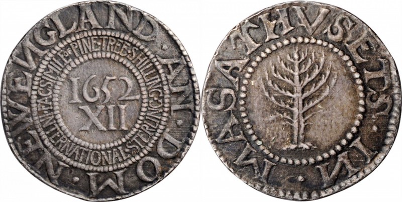 Struck Copies of Colonial Coins and Related

"1652" Pine Tree Shilling. Large ...