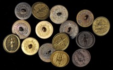 Miscellaneous Colonial and Related Coinage

Lot of (15) Massachusetts and New York State Militia Uniform Buttons.

All are brass with original sha...