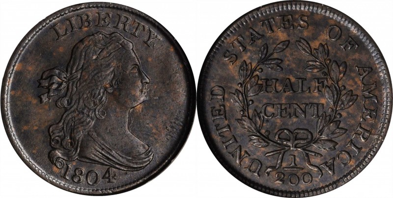 Draped Bust Half Cent

1804 Draped Bust Half Cent. C-8. Rarity-1. Spiked Chin....