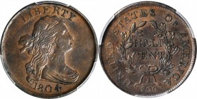 Draped Bust Half Cent

1804 Draped Bust Half Cent. C-13. Rarity-1. Plain 4, Stemless Wreath. AU Details--Scratch (PCGS).

PCGS# 1063. NGC ID: 222F...