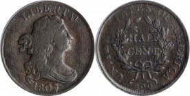 Draped Bust Half Cent

1807 Draped Bust Half Cent. C-1, the only known dies. Rarity-1. Fine-12 (ANACS).

PCGS# 35203.

Estimate: $ 150