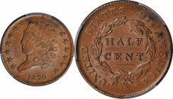 Classic Head Half Cent

1829 Classic Head Half Cent. C-1, the only known dies. Rarity-1. AU-58 (PCGS).

PCGS# 1153.

Estimate: $ 200