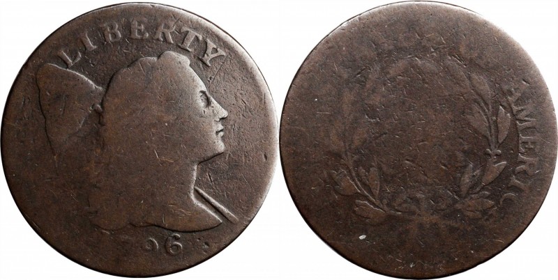 Liberty Cap Cent

1796 Liberty Cap Cent. S-88. Rarity-4. Good-4.

Well-worn,...