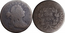 Draped Bust Cent

1796 Draped Bust Cent. NC-4. Rarity-5+. Reverse of 1795. Good-4, Porous.

Granular steel-brown with some nicks and scratches on ...
