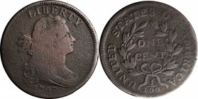 Draped Bust Cent

1797 Draped Bust Cent. S-132. Rarity-5+. Reverse of 1797, Stemless Wreath. VG-8, Porous, Scratches.

Granular dark steel and has...