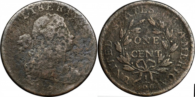 Draped Bust Cent

1798 Draped Bust Cent. S-184. Rarity-1. Style II Hair. VG-8,...