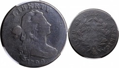 Draped Bust Cent

The Norweb 1799/8 Cent

1799/8 Draped Bust Cent. S-188. Rarity-4. Good-6 (PCGS).

A respectable and pleasing example of this c...