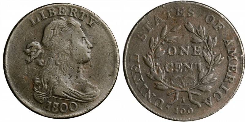 Draped Bust Cent

1800/1798 Draped Bust Cent. S-190. Rarity-3. Style I Hair. V...