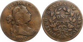 Draped Bust Cent

1800/79 Draped Bust Cent. S-192. Rarity-3. Style II Hair. Fine-15.

Pleasing light brown color, perhaps re-toned from a long-ago...