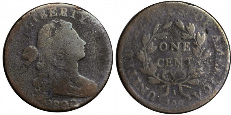 Draped Bust Cent

1800/79 Draped Bust Cent. S-195. Rarity-5. Style II Hair. Go...