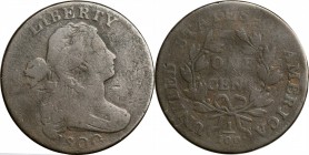 Draped Bust Cent

1800 Draped Bust Cent. S-198. Rarity-5+. VG-8, Light Porosity, Scratches.

The rarest of the numbered 1800 varieties, slightly e...