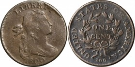 Draped Bust Cent

1800 Draped Bust Cent. S-208. Rarity-3. VF-20, Burnished.

A strong example whose surfaces show evidence of a careful smoothing,...