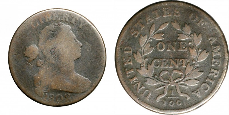 Draped Bust Cent

1802 Draped Bust Cent. S-233. Rarity-2. Good-6.

Surfaces ...