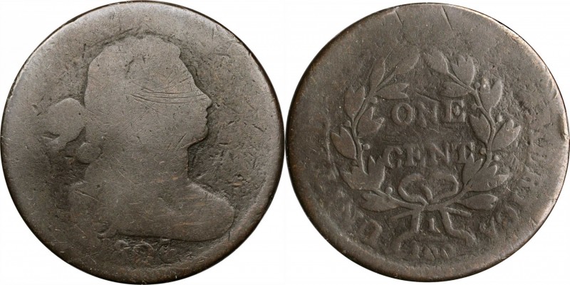 Draped Bust Cent

1807/6 Draped Bust Cent. S-272. Rarity-4+. Small 7, Blunt 1....