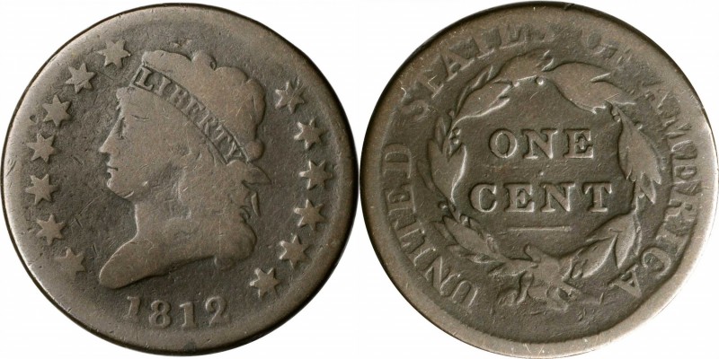 Classic Head Cent

1812 Classic Head Cent. S-290. Rarity-1. Small Date. Good-6...