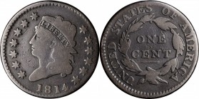 Classic Head Cent

1814 Classic Head Cent. S-294. Rarity-1. Crosslet 4. VG-8.

A nice example for the grade with smooth, clean surfaces.

PCGS# ...