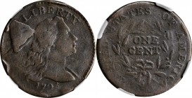 Liberty Cap Cent

1794 Liberty Cap Cent. S-55. Rarity-2. Head of 1794. VF Details--Rim Damage (NGC).

PCGS# 35627. NGC ID: 223P.

Estimate: $ 40...