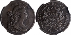 Draped Bust Cent

1802 Draped Bust Cent. S-230. Rarity-1. VF-35 BN (NGC).

PCGS# 1470. NGC ID: 224E.

Estimate: $ 500