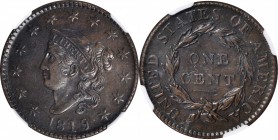 Matron Head Cent

1819/8 Matron Head Cent. N-1. Rarity-1. EF-45 BN (NGC).

PCGS# 36658. NGC ID: 2255.

From the 2014 EAC Sale, May 2014, lot 209...
