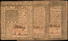 Colonial Notes

Lot of (3) DE-74, 75 & 80. Delaware. 1776. 18 Pence to 20 Shillings. Fine to About Uncirculated.

Included in this lot are DE-74 i...