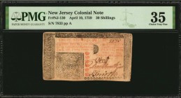Colonial Notes

NJ-130. New Jersey. April 10, 1759. 30 Shillings. PMG Choice Very Fine 35.

No.7833. Three signatures. Boldly printed in black and...