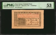 Colonial Notes

NJ-179. New Jersey. March 25, 1776. 12 Shillings. PMG About Uncirculated 53.

No.1318. Signed by Johnston, Smith and Smith. Jumbo ...