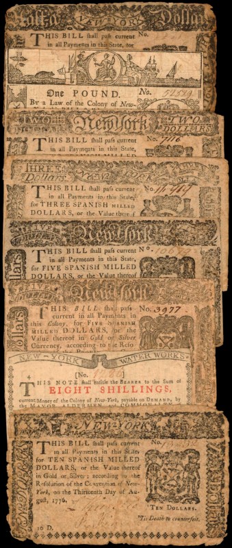 Colonial Notes

Lot of (8) NY-163, 180, 197, 201, 202, 203 & 205. New York. 17...