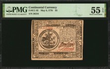 Continental Currency

CC-35. Continental Currency. May 9, 1776. $5. PMG About Uncirculated 55 EPQ.

No.26234. Bold signatures of Webb and Leech. A...