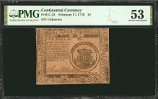 Continental Currency

Lot of (2) CC-23 & CC-101. Continental Currency. 1776-79. $1 & $70. PMG About Uncirculated 53.

A pair of more desirable den...