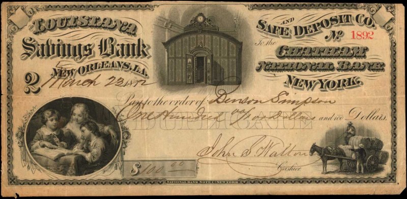 Louisiana

New Orleans, Louisiana. Savings Bank and Safe Deposit Co. March 23,...