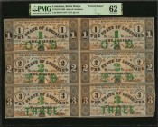Louisiana

Baton Rouge, Louisiana. State of Louisiana. 1862. $1-$2-$3. PMG Uncirculated 62. Uncut Sheet.

(Shull LA-4-6-8) A six note sheet with t...