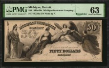 Michigan

Detroit, Michigan. Michigan Insurance Company. 1840s-50s. $50. PMG Choice Uncirculated 63. Remainder.

(MI-146 G28a) Wonderful full leng...