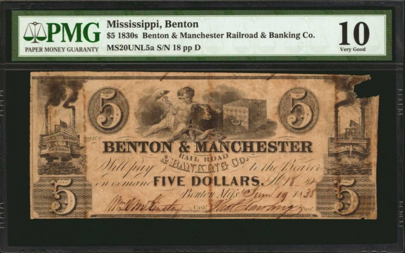 Mississippi

Benton, Mississippi. Benton & Manchester Railroad & Banking Co. 1...