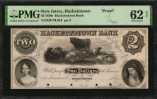New Jersey

Hackettstown, New Jersey. Hackettstown Bank. 1850s. $2. PMG Uncirculated 62 Net. Tape Repairs. Proof.

(NJ-185 Unlisted) Similar to G4...