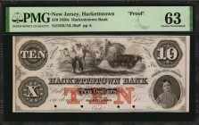 New Jersey

Hackettstown, New Jersey. Hackettstown Bank. 1850s. $10. PMG Choice Uncirculated 63. Proof.

(NJ-185 G10a Unlisted). Imprint of Baldwi...