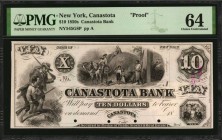 New York

Canastota, New York. Canastota Bank. 1850s. $10. PMG Choice Uncirculated 64. Proof.

(NY-545 G8a) Bald, Cousland & Company. India paper ...