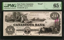 New York

Canastota, New York. Canastota Bank. 1850s. $20. PMG Gem Uncirculated 65 EPQ. Proof.

(NY-545 G10 SENC). Imprint of Baldwin, Bald & Cous...