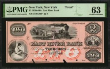 New York

New York, New York. East River Bank. 1850's-60's. $2. PMG Choice Uncirculated 63. Proof.

(NY-1570 G8b SENC). Bald, Cousland & Co. with ...