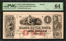 New York

Watertown, New York. Black River Bank. 1840s-50s. $1. PMG Choice Uncirculated 64. Proof.

(NY-2845 Unlisted) Spencer, Huffy & Danforth. ...