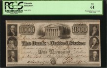 Pennsylvania

Philadelphia, Pennsylvania. Bank of the United States. 1840 $1000. PCGS Currency New 61.

Draper, Toppan, Longacre & Co. Phila. & Ne...