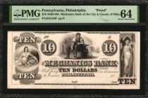 Pennsylvania

Philadelphia, Pennsylvania. Mechanics Bank of the City & County of Philadelphia. 1840s-60s $10. PMG Choice Uncirculated 64. Proof.

...