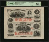 Wisconsin

Oconomowoc, Wisconsin. Summit Bank. 1859. $2-$3. PMG Gem Uncirculated 66 EPQ. Uncut Pair.

(WI-605 G2a-G4a). Imprint of American Bankno...