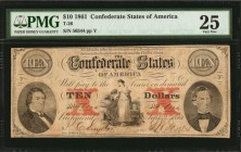 Confederate Currency

T-26. Confederate Currency. 1861 $10. PMG Very Fine 25.

No. 56544, Plate Y. The "X" counter underprints remain attractive o...