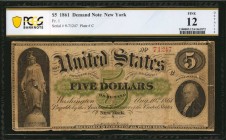 Demand Note

Fr. 1. 1861 New York $5 Demand Note. PCGS Banknote Fine 12 Details.

Heavily circulated but still retains good color and overall eye ...