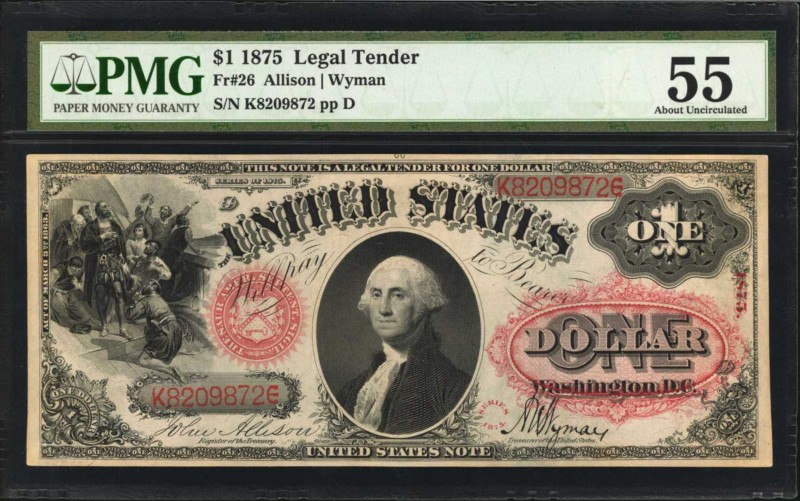 Legal Tender Notes

Fr. 26. 1875 $1 Legal Tender Note. PMG About Uncirculated ...